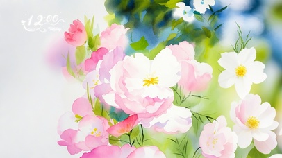 4K 粉色晕染花儿