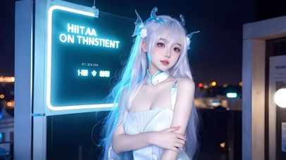 可爱的白衣少女