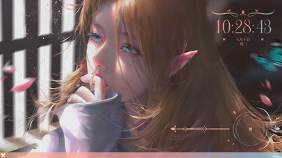 沐浴阳光（含时钟、日期、音乐频谱）