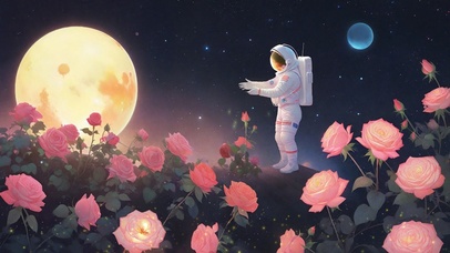 宇航员与玫瑰