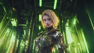 【4K】赛博朋克，机甲美女