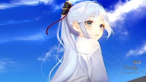 蓝天下的少女