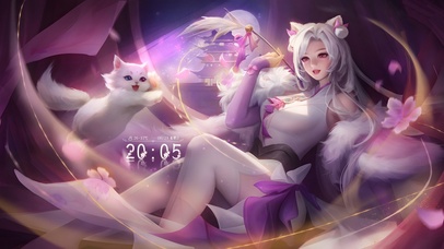 唯美古风逗猫少女