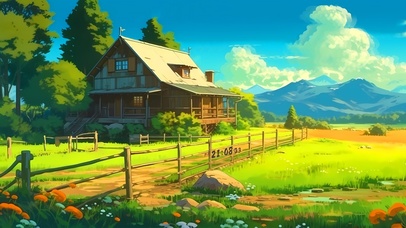 清新治愈白云小屋