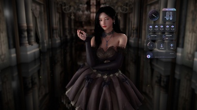 4k 唯美宫殿礼裙少女