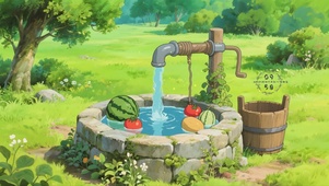 绿色森林水井