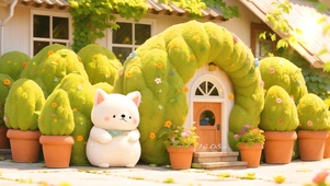 花园小屋可爱小熊