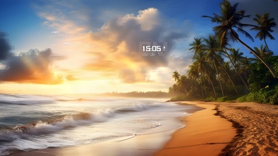  4K 夕阳余晖的海边