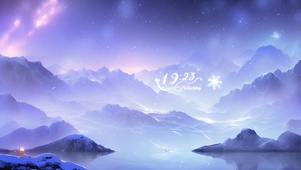 治愈唯美雪山湖畔