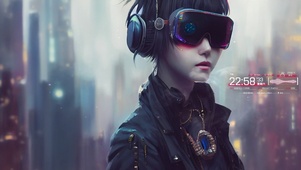 4k 炫酷赛博朋克未来少女