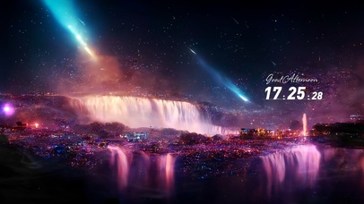 4K唯美治愈浪漫星空瀑布