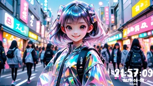 炫彩短发少女