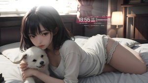 慵懒的睡衣少女
