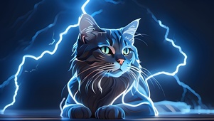 雷电猫咪4K萌宠炫酷