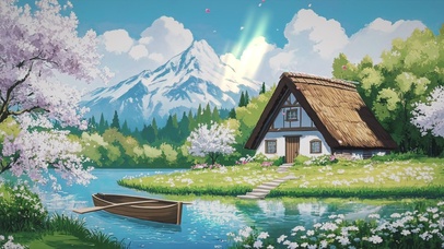 梦幻护眼AI插画