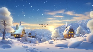 温馨雪景小镇