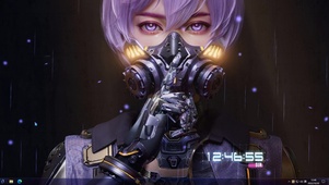4k赛博朋克紫发少女