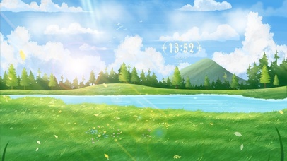 夏日蓝天白云草地