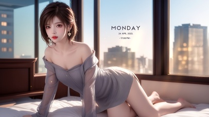 纯欲系短发可爱女孩