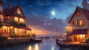 4K唯美治愈浪漫星空木屋海景