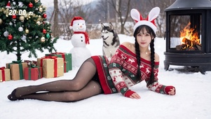 发影低斜，香雾随步入画