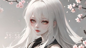 唯美樱花白发少女