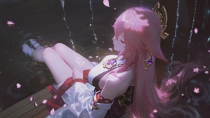 可爱水中女孩