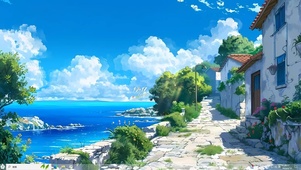 4k海边小镇