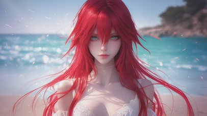 可爱阳光海边女孩