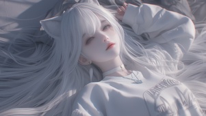 甜美可爱居家猫耳少女