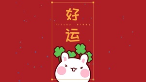 可爱兔子好运-简约喜庆