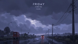下雨的公路