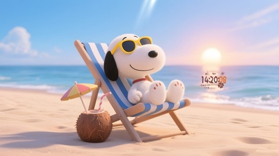 沙滩日光浴狗狗