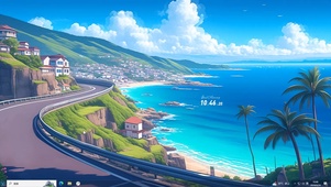 海边公路小镇主题