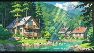 森林脚下的小木屋