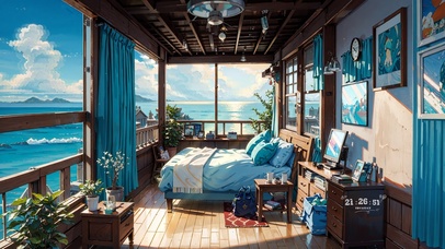 4K夏日海景房