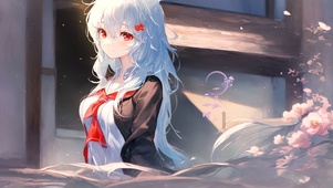 白发赤瞳少女