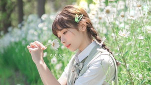 菊花田里的JK女孩