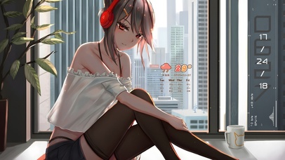 4K夏日午后休闲黑丝少女