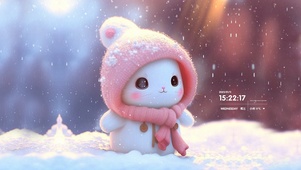 雪地萌萌兔
