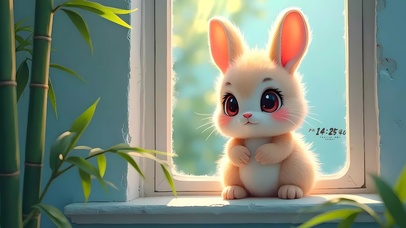 窗台的小兔