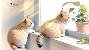 窗台上的猫