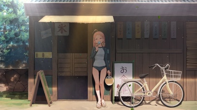 夏日乘凉动漫少女 日漫风