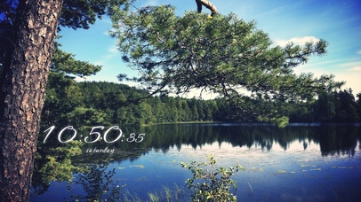 唯美迎客松湖泊