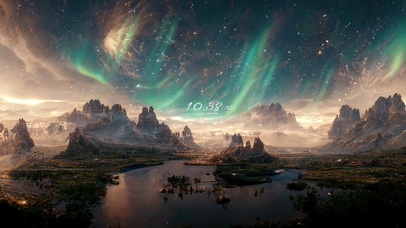 4K唯美治愈高山湖泊极光星空