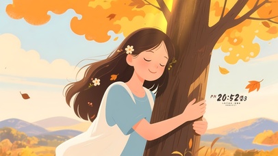 秋日思念氛围女孩