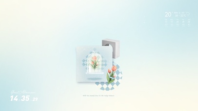 简约便签壁纸 几何复古郁金香