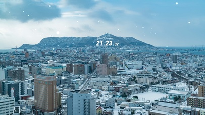 治愈唯美城市雪景