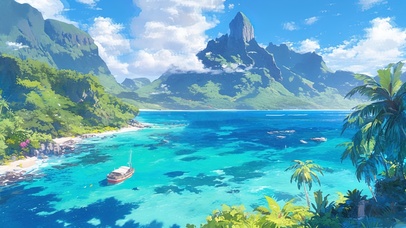 唯美治愈驶出海湾的帆船