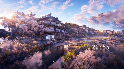 4K 唯美梦幻桃林山庄